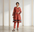 Multicolor Lawn Printed Frock & Trouser Set