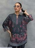 Multicolor Ban Collar Lawn Shirt & Trouser Set