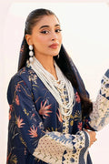 3-Piece Printed Lawn Suit Blue for Women