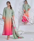Digital Printed Long Kurta with Lace Work & Duppatta