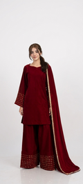 REDVALINTINE KAMEEZ WITH FARSHI SHALWAR